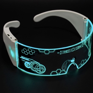 LED briller med 7 lysfarver - Genopladlig